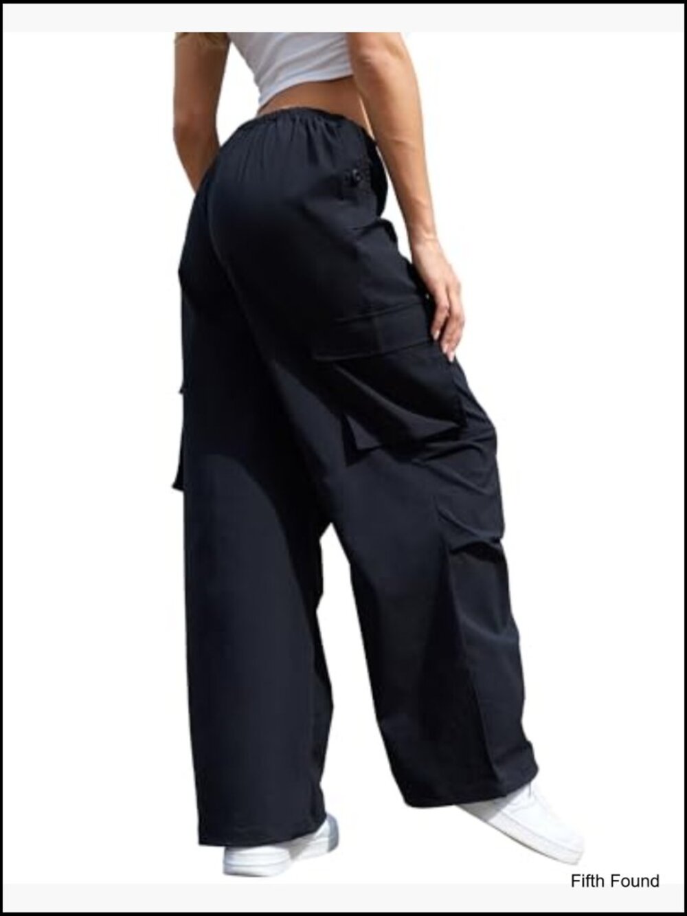 Cargo Pants Low Waisted Parachute Pants with Pockets Loose Baggy Hiking Pants - Picture 2 of 5